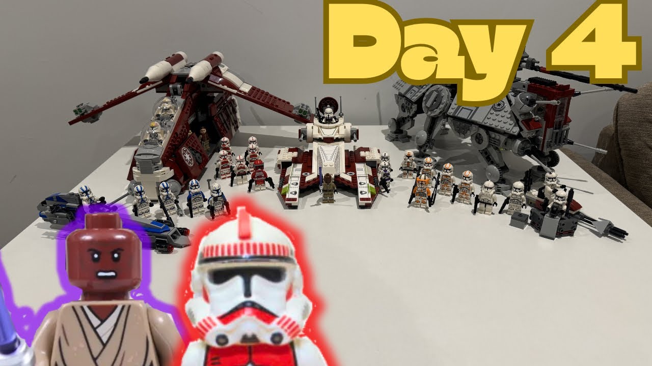 Day 4, Building a Lego Star Wars Clone army, adding 75342 + mini figures 