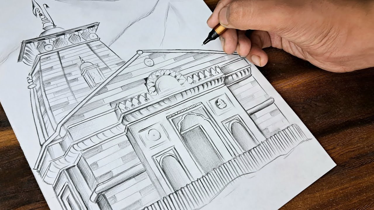 Kedarnath Temple drawing | Kedarnath | Drawing | Sketch |