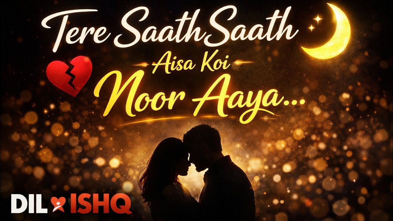 🖤Tere Saath Saath Aisa Koi Noor Aaya | Black Screen Lyrics Status | Dil x Ishq 