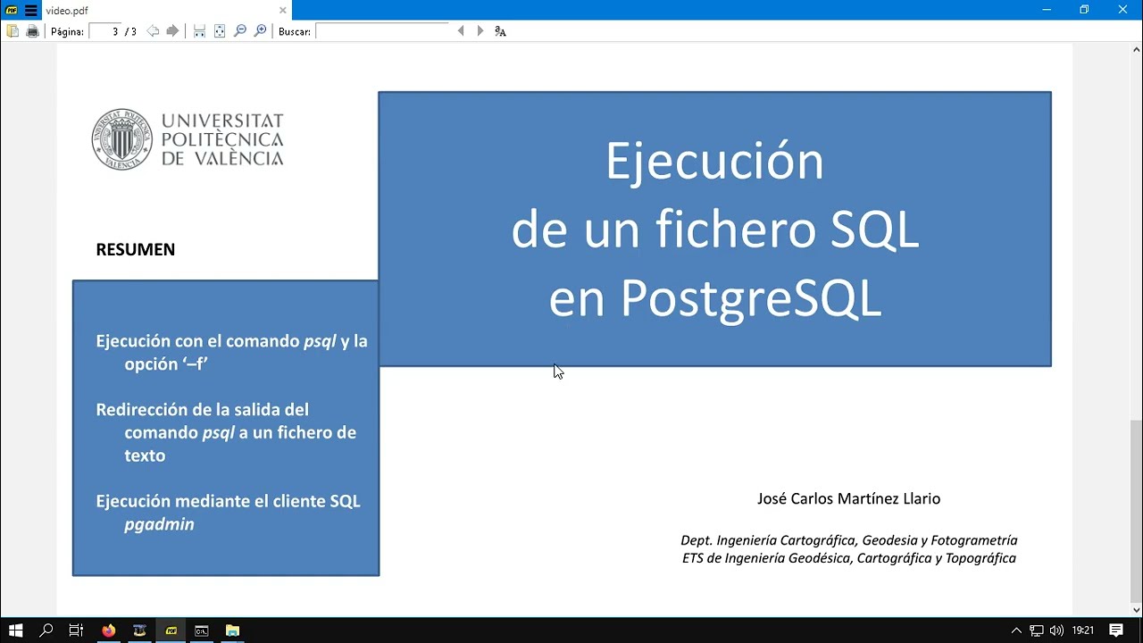 Módulo 2: Ejecución de ficheros SQL de gran volumen en PostgreSQL