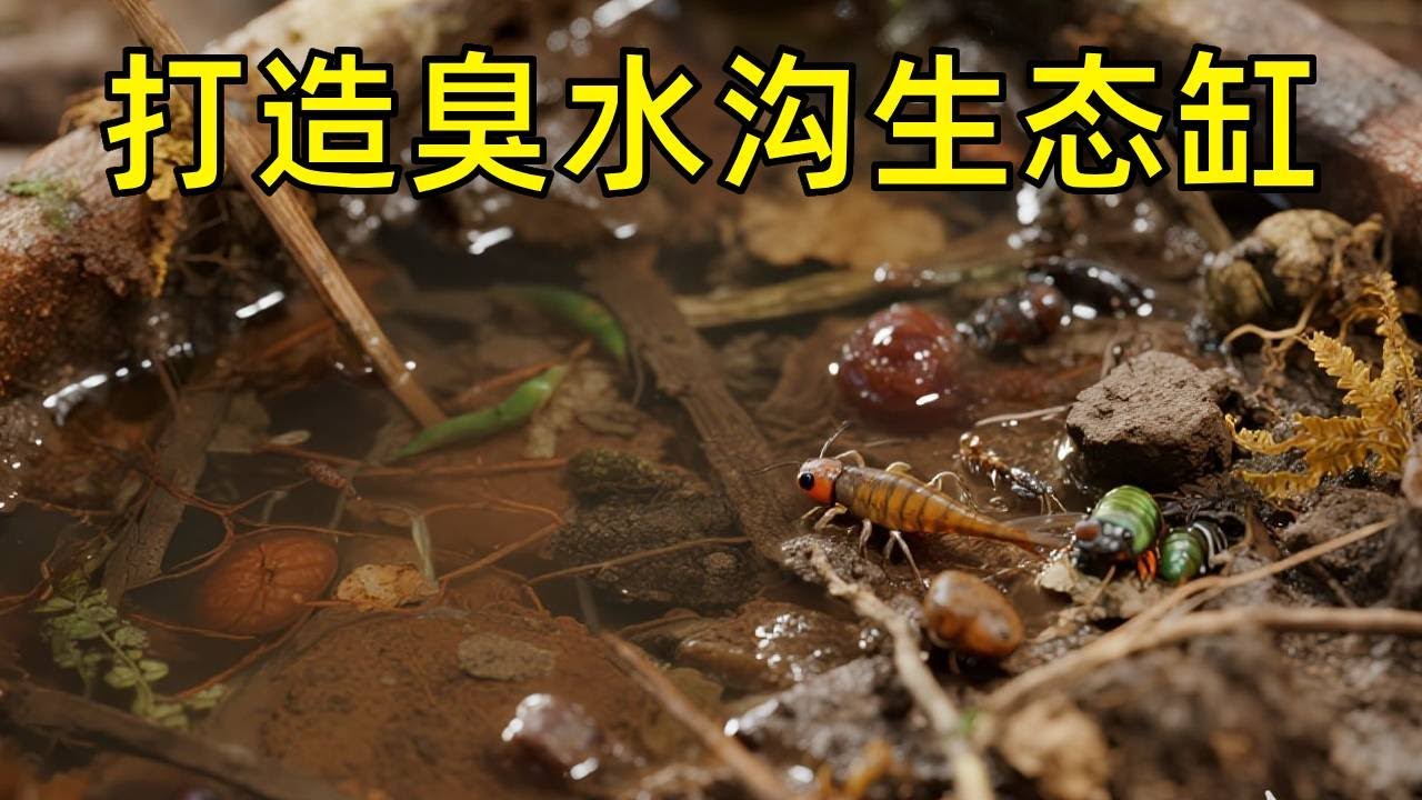 沉浸式还原野外臭水沟！生态缸造景玩出野外探险感，越脏越上头！【天野侠】