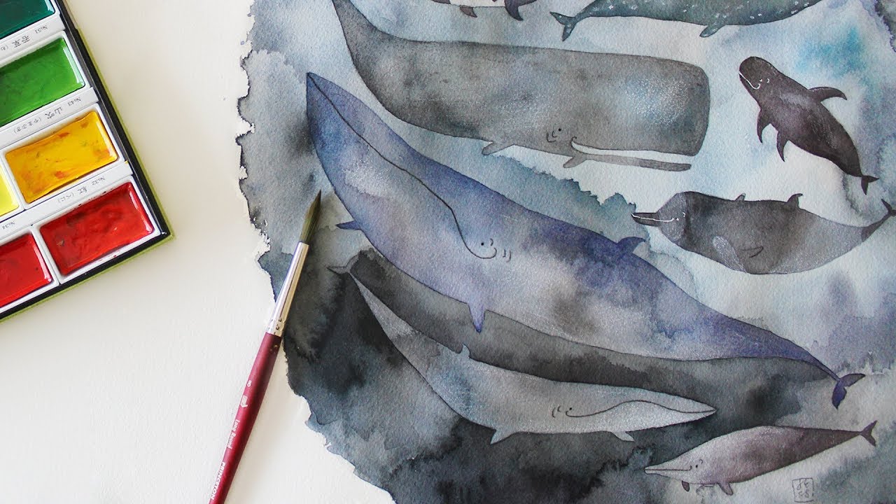 How to Watercolor x Whales!