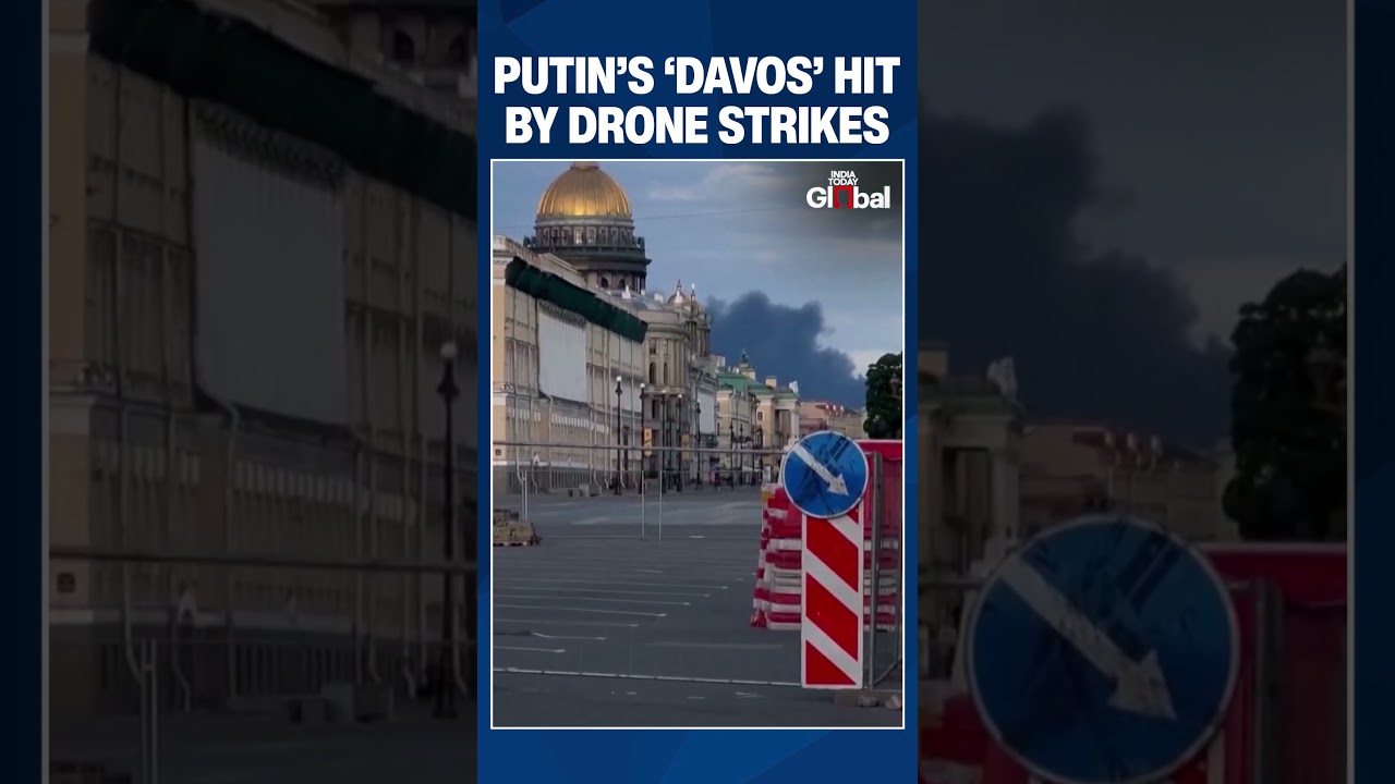 Smoke Rises Over St Petersburg as Drone Strikes Hit Russian Infrastructure Before Key Forum #russia