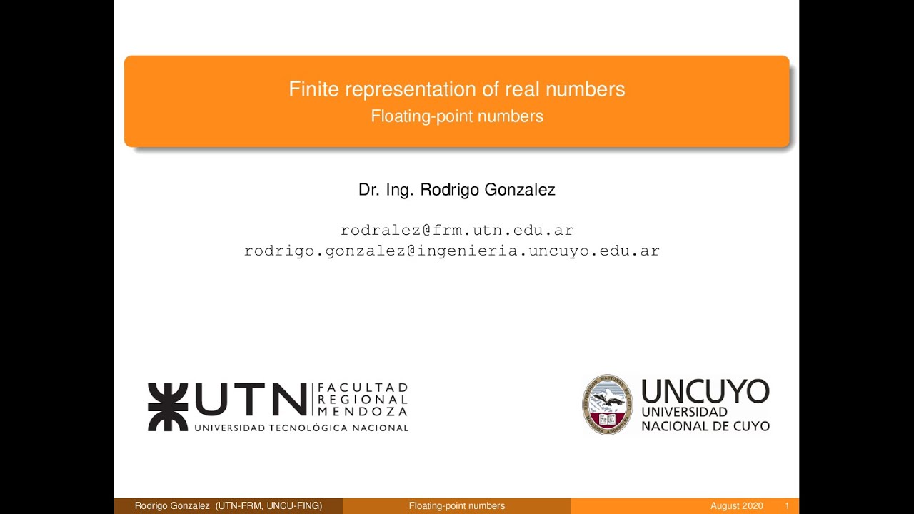 Representación finita de números reales en formato punto flotante, parte 1