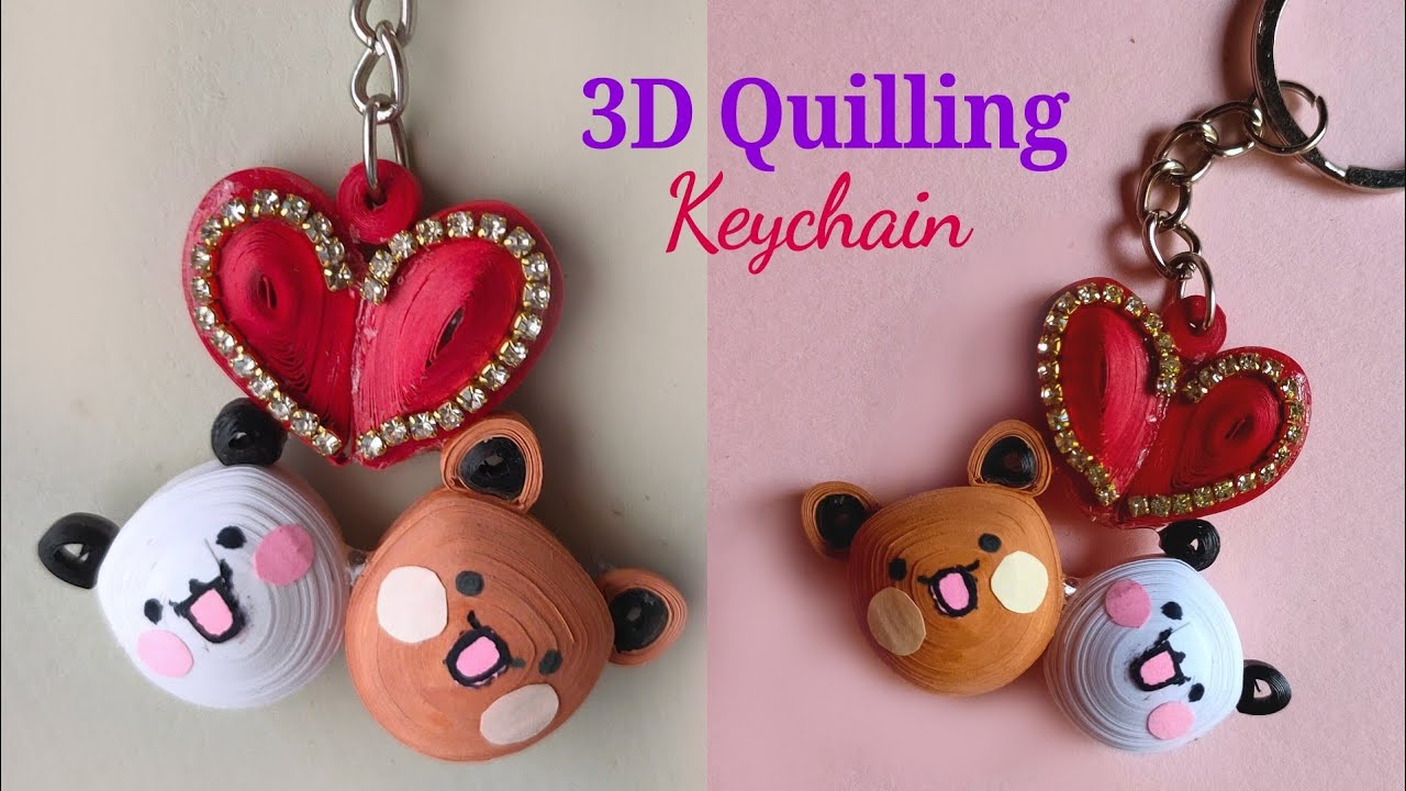Cute Teddy Quilling Keychain 🥰 Valentine's Day Gift #bubududu 