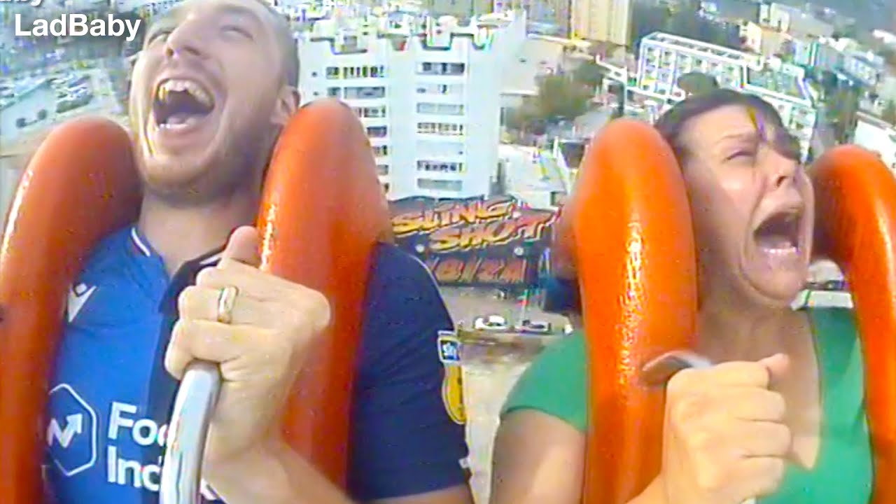 When Dad makes Mum ride a Bungee Sling Shot...TWICE! 😂😱