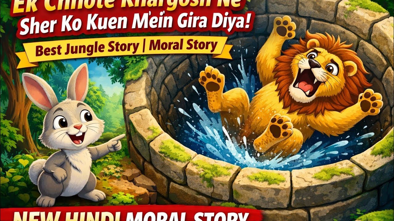 Ek Chhote Khargosh Ne Sher Ko Kuen Mein Gira Diya! | Best Jungle Story | Moral Story