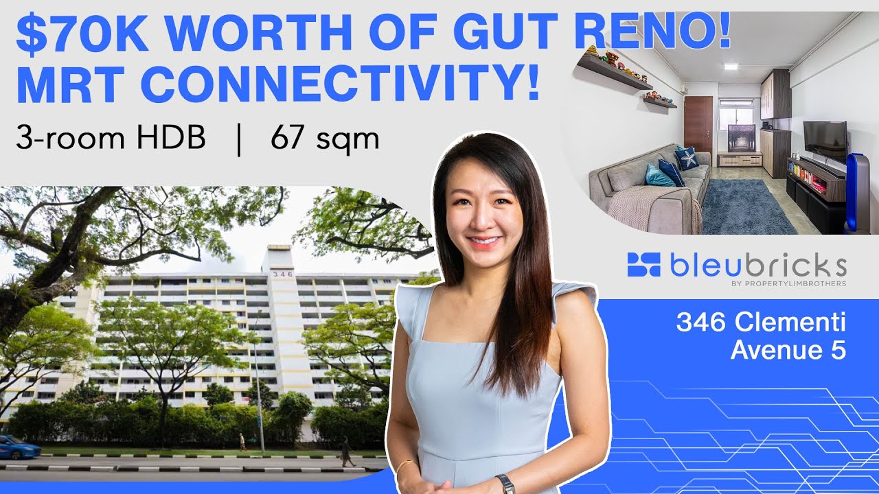 Singapore HDB | 3-Room HDB | Home Tour | $420,000 | 346 Clementi Ave 5 | bleubricks By PLB