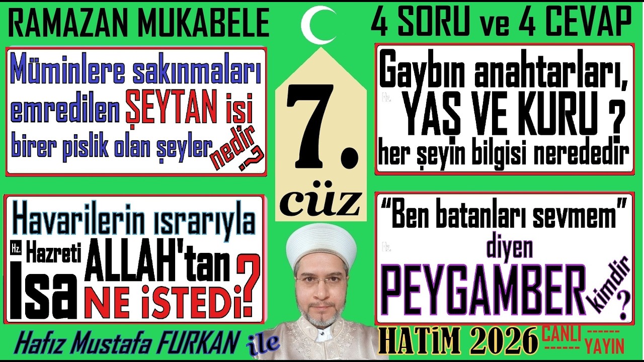 #kuran #mukabele 7.CÜZ TİLAVET sayfa takipli ve 4 soru 4 cevap #kuranmeali