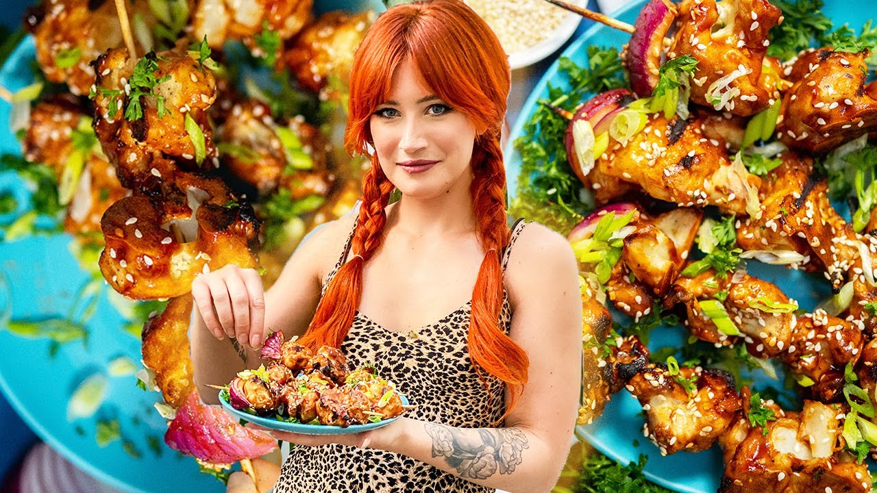 You've Never Had Vegan BBQ Taste Like This... | Korean BBQ Cauliflower Wing Skewers