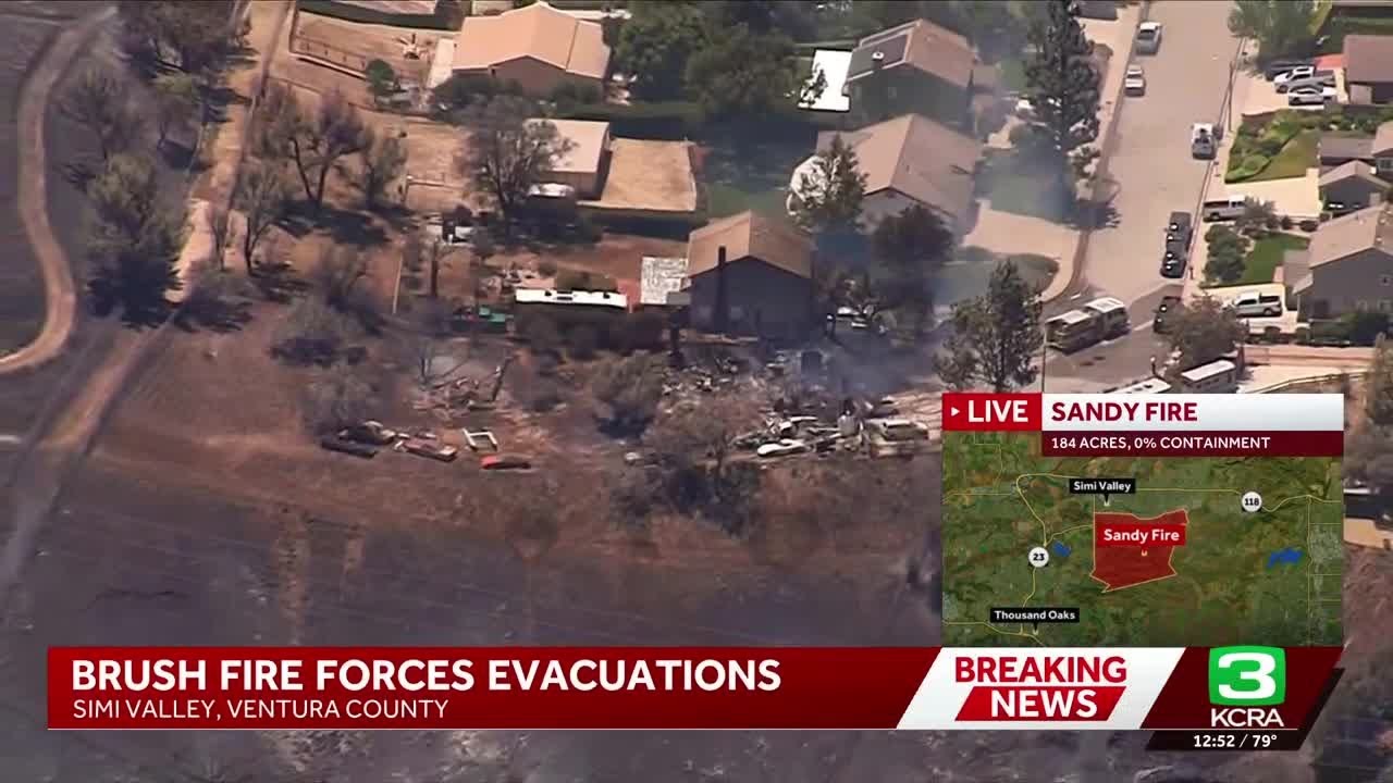 Sandy Fire | At least one home destroyed in Simi Valley wildfire | 12 p.m. May 18, 2026
