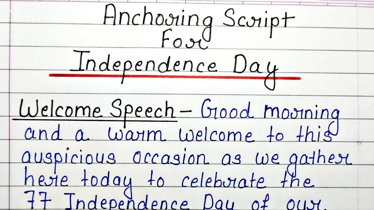 Anchoring Script For Independence Day 2023 // Welcome Speech / Anchoring For 77th Independence Day
