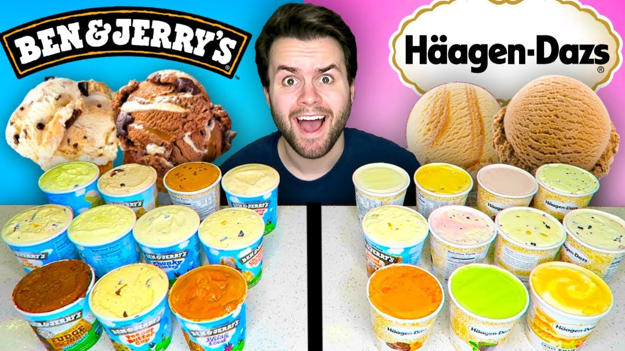 BEN & JERRY'S vs. HAAGEN-DAZS - Ice Cream Taste Test!