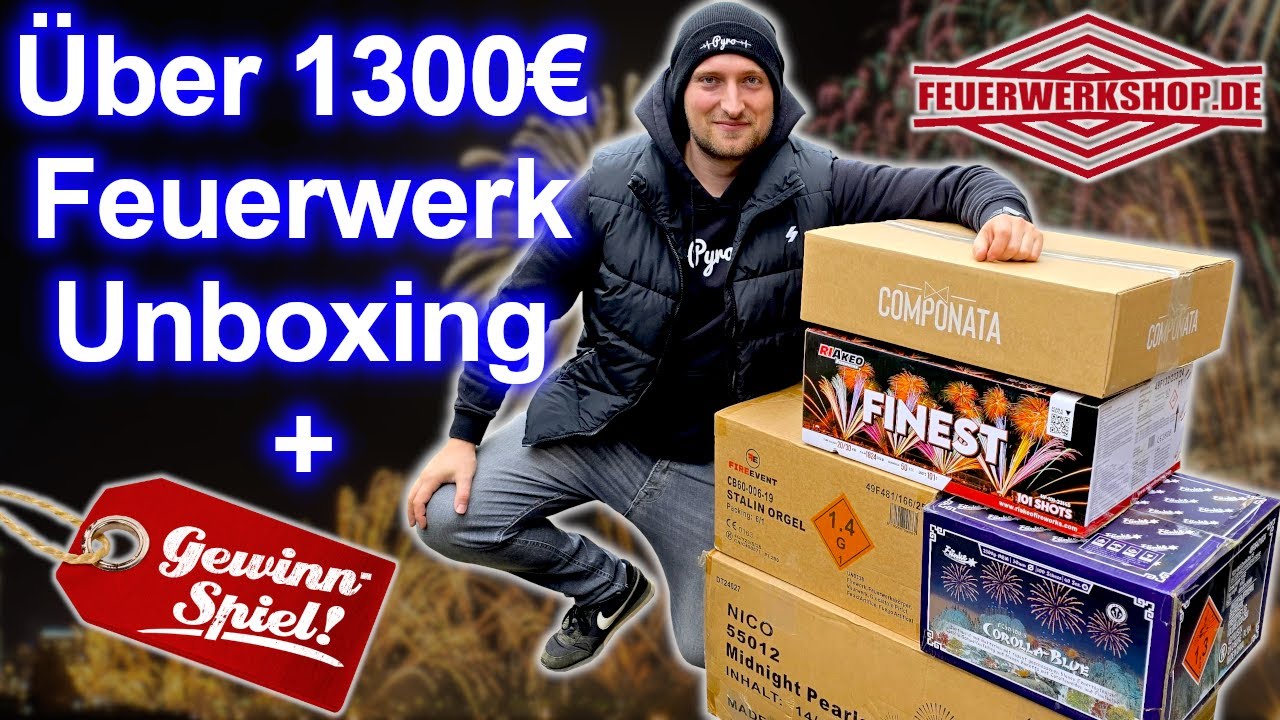 GEWINNSPIEL 3x Gutscheine 🍀 | 1300&euro; Feuerwerkshop.de Bestellung | Feuerwerk Unboxing 2025