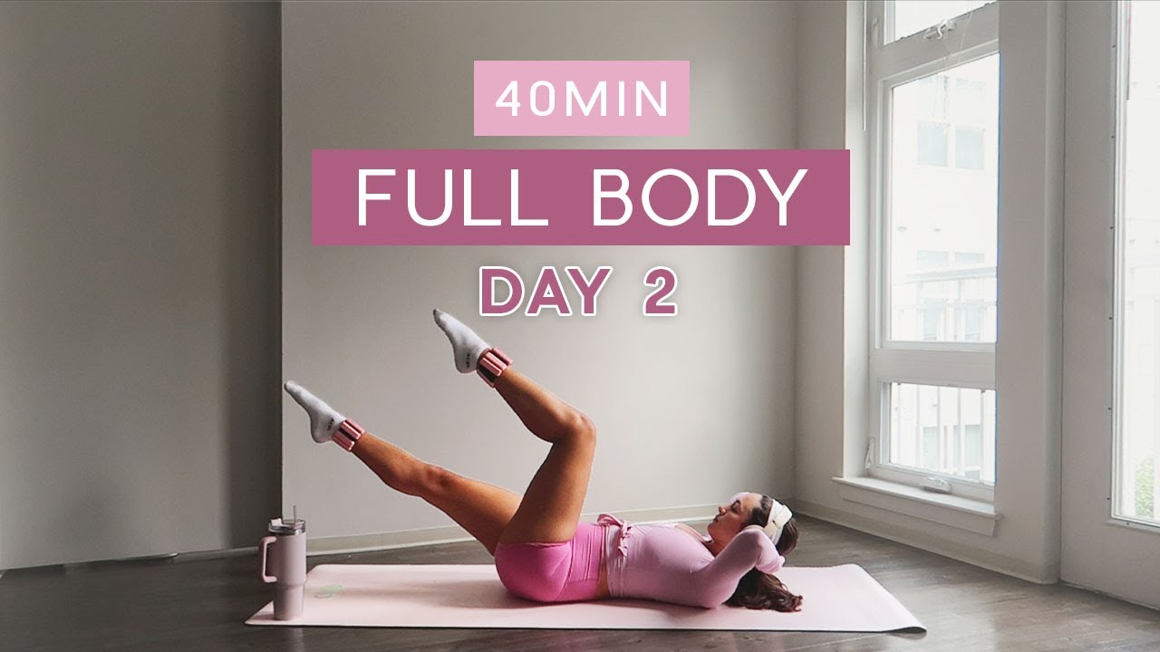 Day 2 - 1 Month Pilates Plan // 40MIN &lsquo;hourglass&rsquo; full body pilates // no equipment or repeats