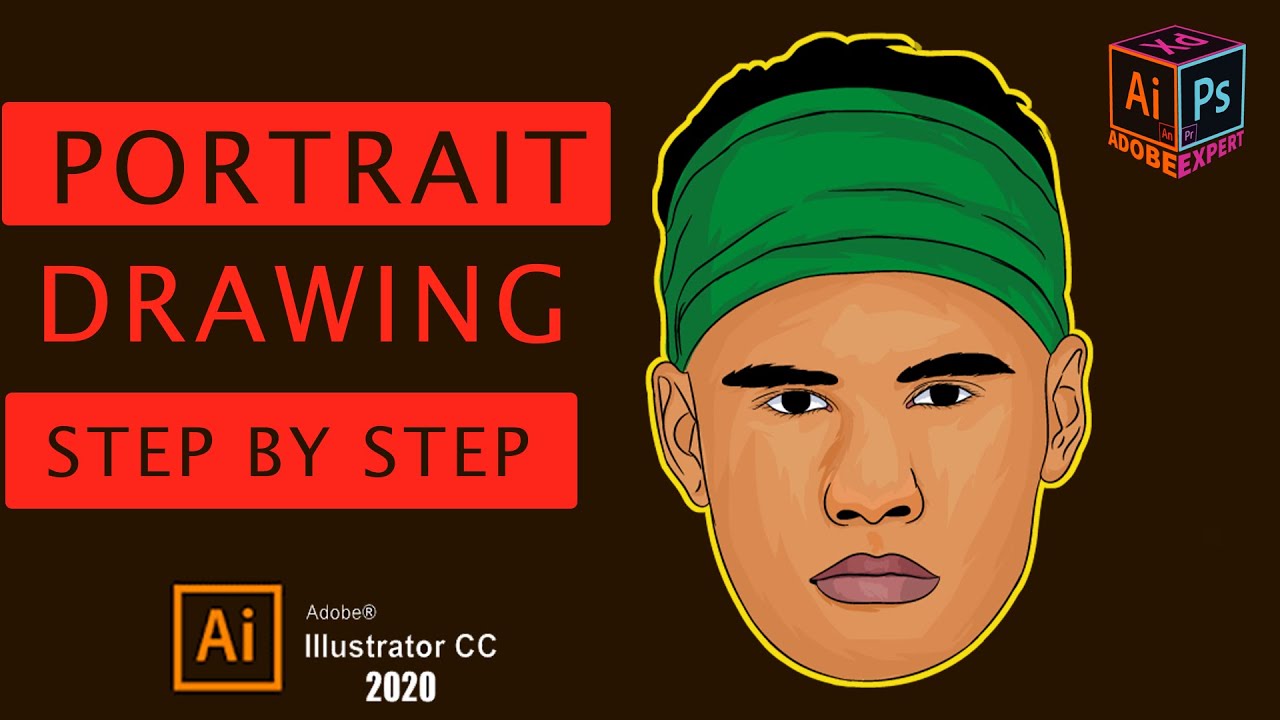 Vector Art | Vector Portrait | Cartoon Yourself - How to draw face illustrator - illustrator cc 2020