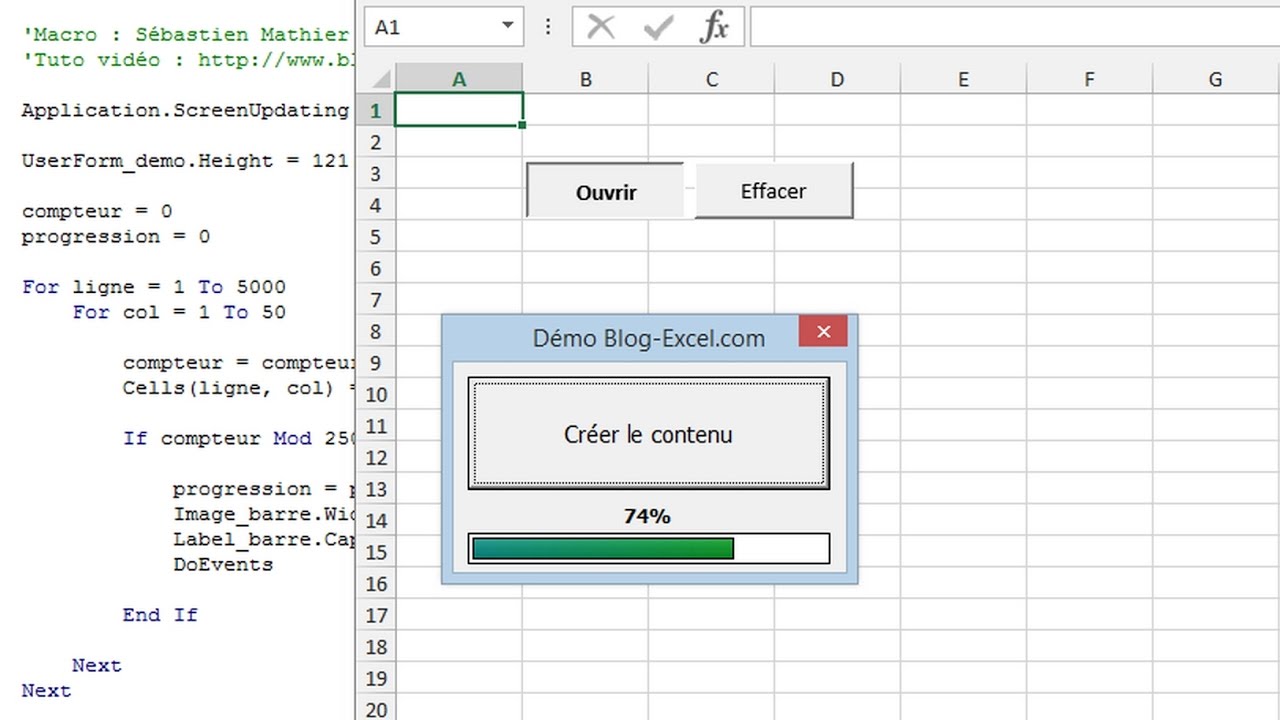 [EXCEL] Cr&eacute;er une barre de progression en VBA