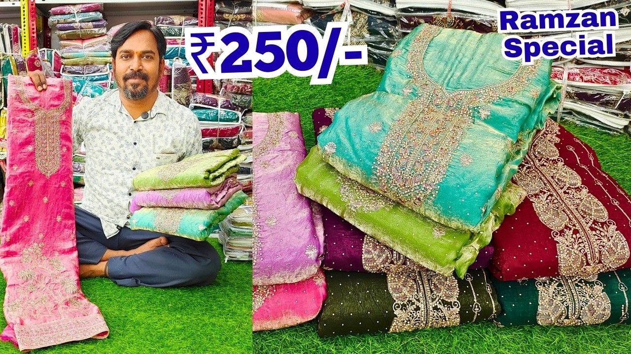 Hyderabad Wholesale Dress Materials Pakistani Fancy Work Suits New Models