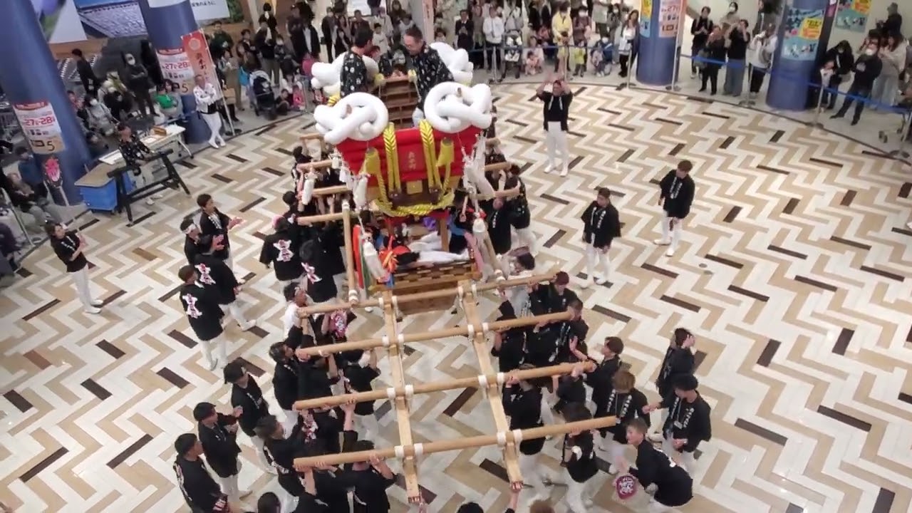 イオンモール堺北花田イベント 奥本町ふとん太鼓 トンボが取れるハプニング