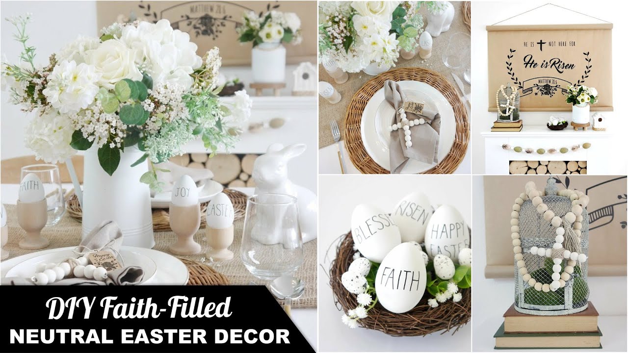 #BirdsParty DIY Neutral Colors Tablescape — a faith-filled Easter Décor/Eastertime Table theme|idea.
