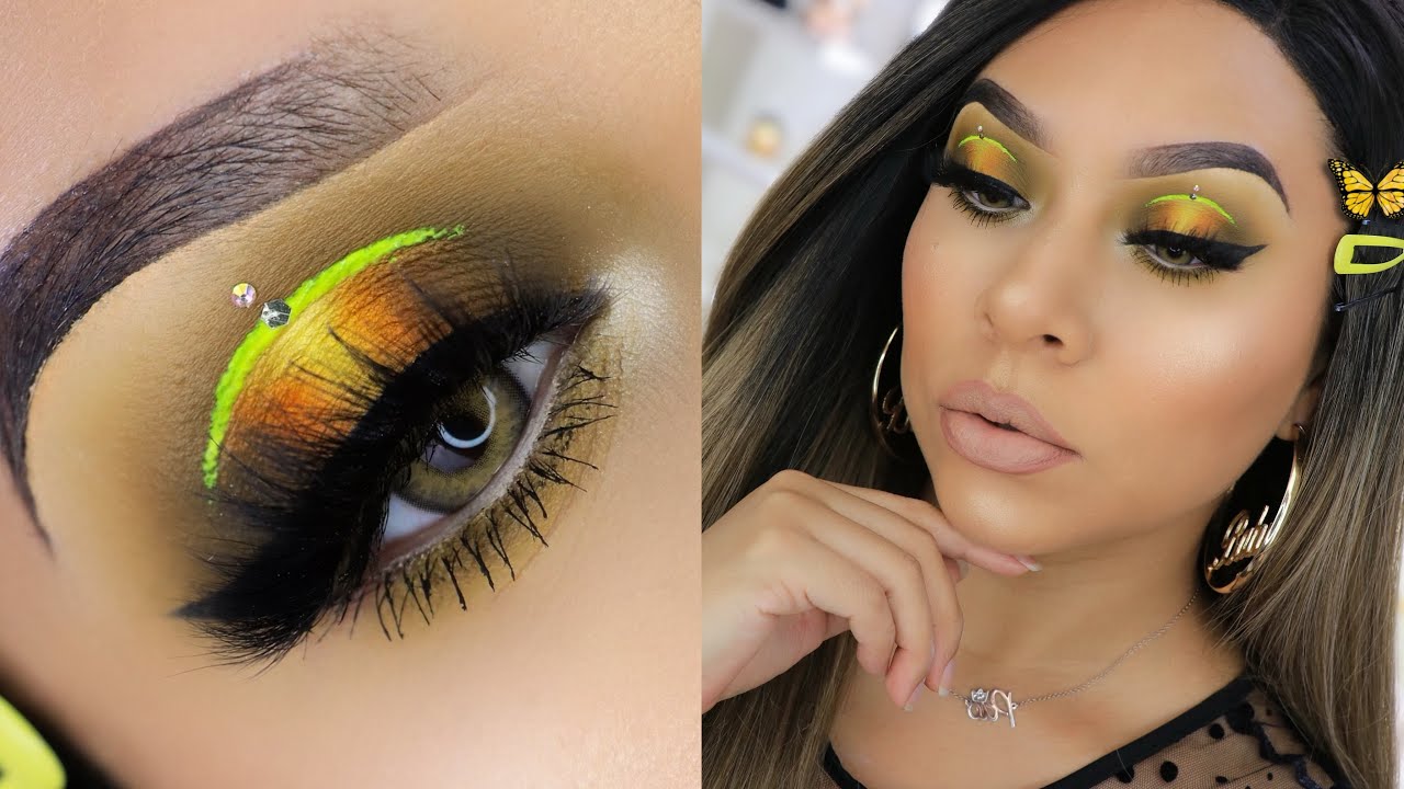 LOOK OLIVO Y CUT CREASE NEÓN