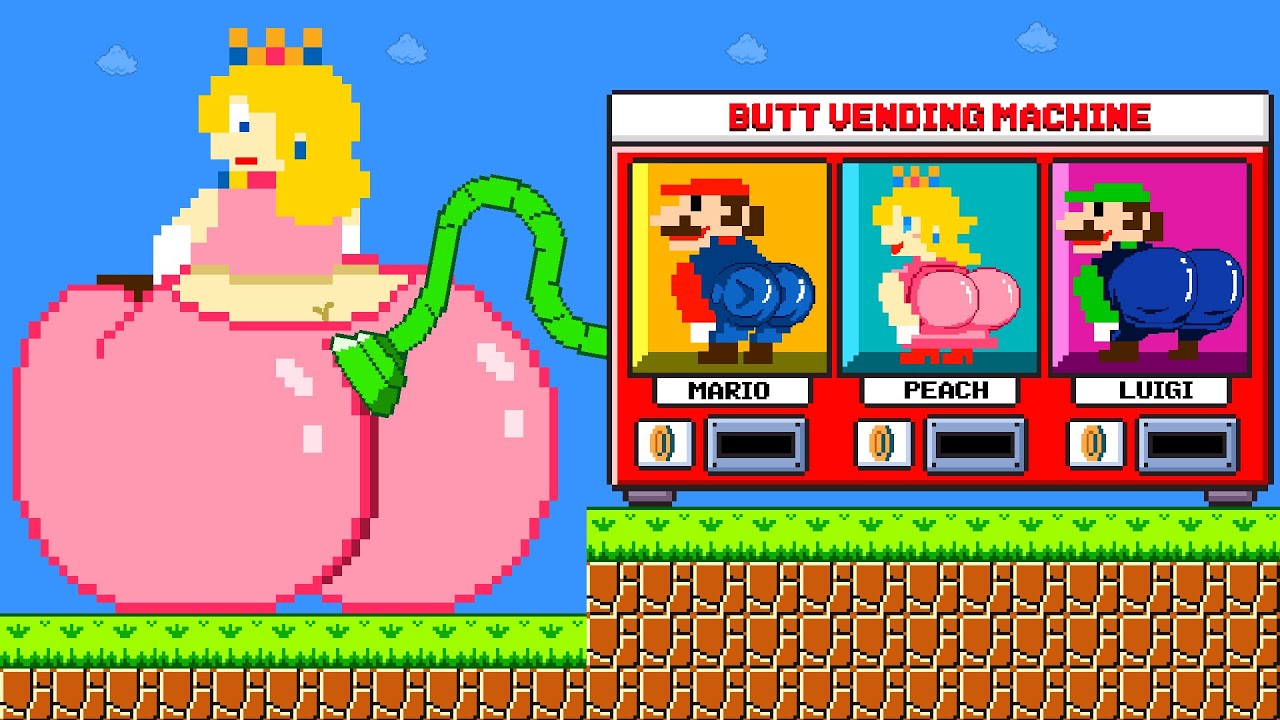 Super Mario and Peach Choosing the IDEAL BUTT from the Vending Machine #3 | Game Animation