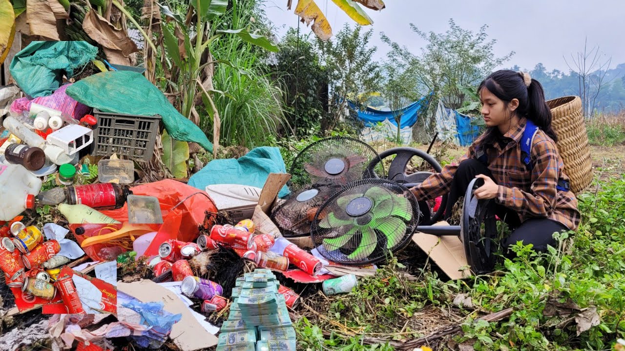 The orphan girl got lucky again when she went scavenging and picked up many electric fans