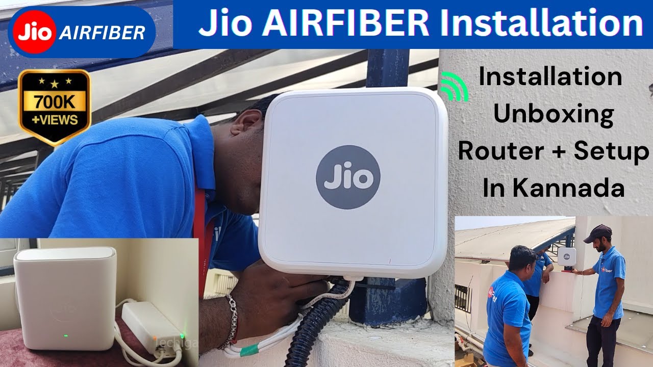 Jio AirFiber Installation Process🔥🔥Unboxing Wifi Router & TV Setupbox in Kannada