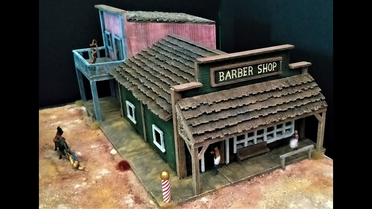 How to do a barber shop for an Old West diorama