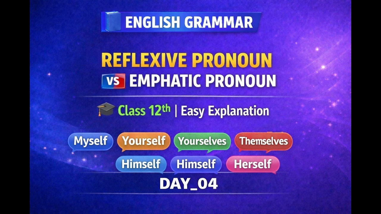 Reflexive Pronoun & Emphatic Pronoun in English | Myself, Yourself, Himself |Basic english  Class 12