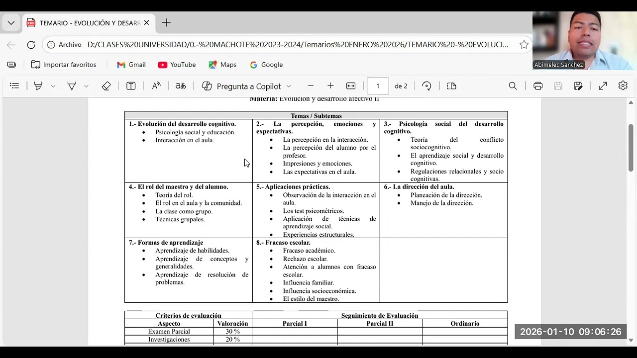 ENCUADRE DE LA MATERIA - EVOLUCIÓN Y DESARROLLO AFECTIVO II - CENTRO UNIVERSITARIO TAPATÍO