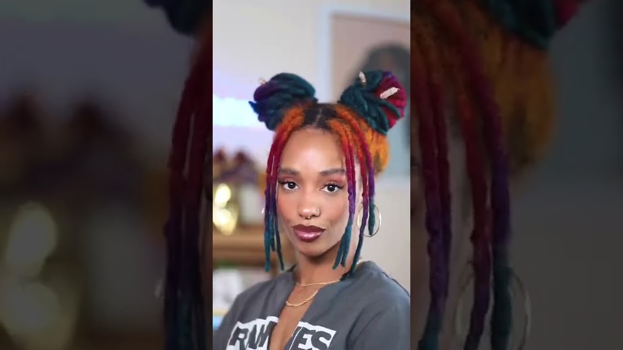 Colored Locs Hairstyles ✨#shorts