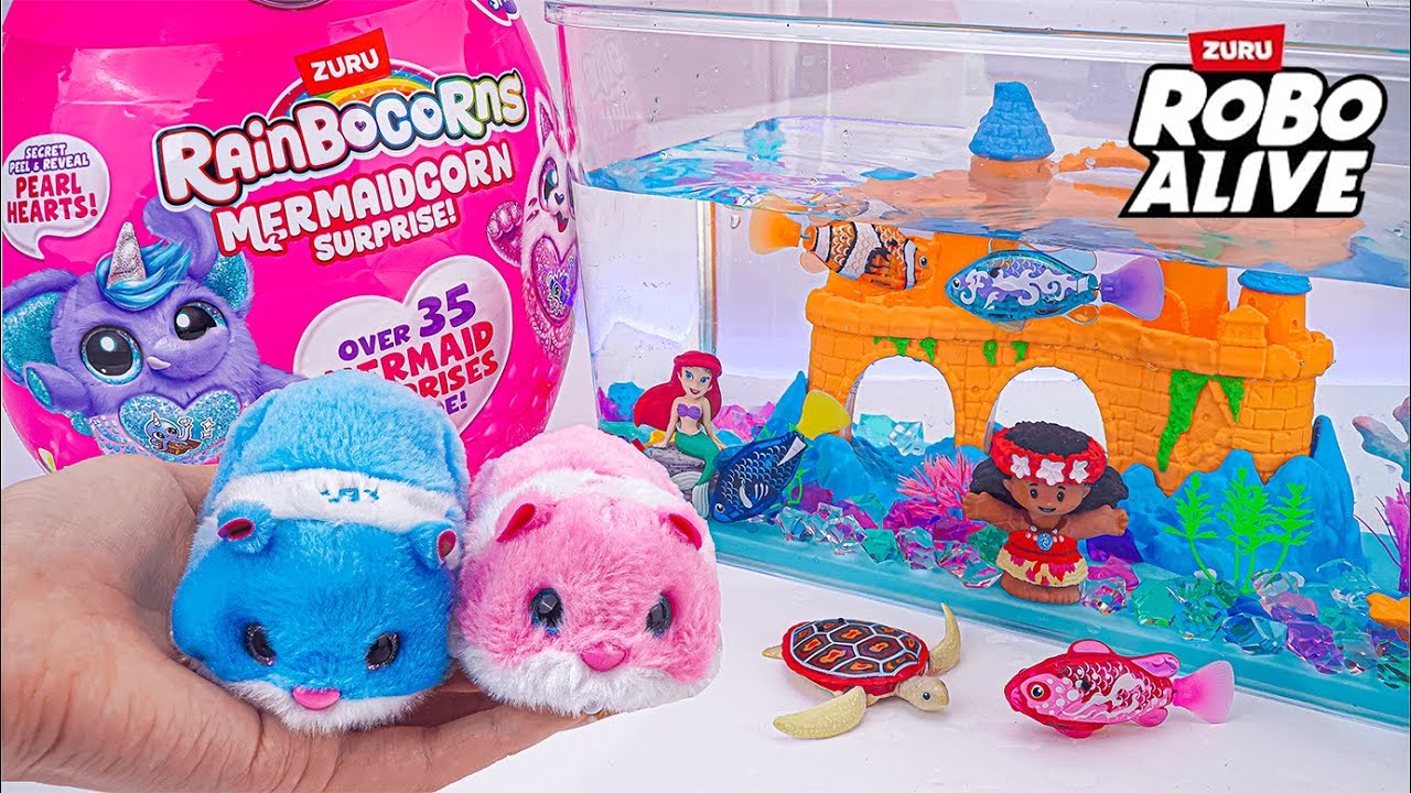 [😽toy asmr😽] ZURU Robo Alive Turtle & ZURU Rainbocorns Huge Surprise Egg Toys ASMR ✨ No talking🔇