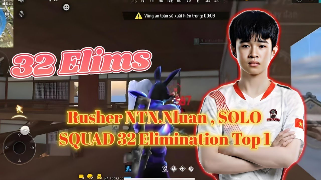 Rusher NTN.Nluan , SOLO SQUAD 32 Elimination Top 1 |#nluan#freefire#ffwssea2026