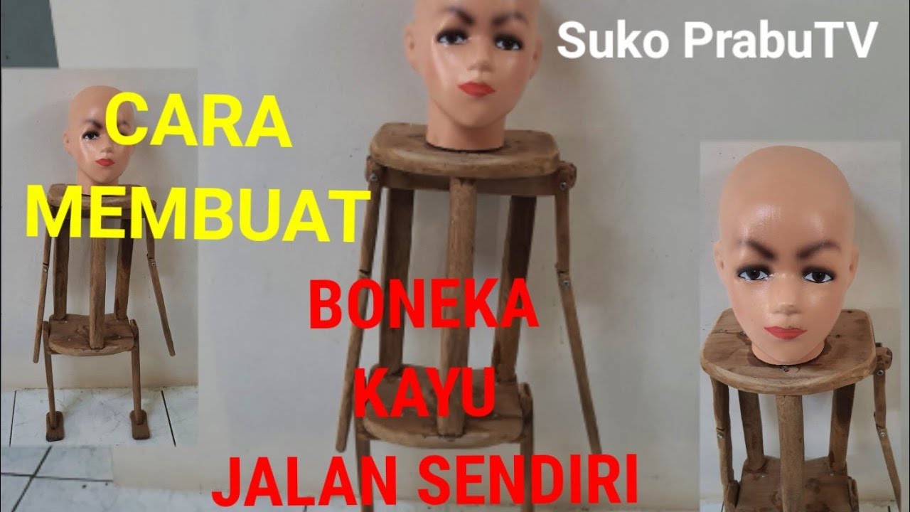 Cara membuat boneka kayu jalan sendiri ala kampung, Make a split doll doll that can walk alone