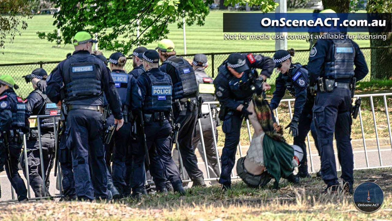 Several protesters arrested during the Kings visit in Canberra