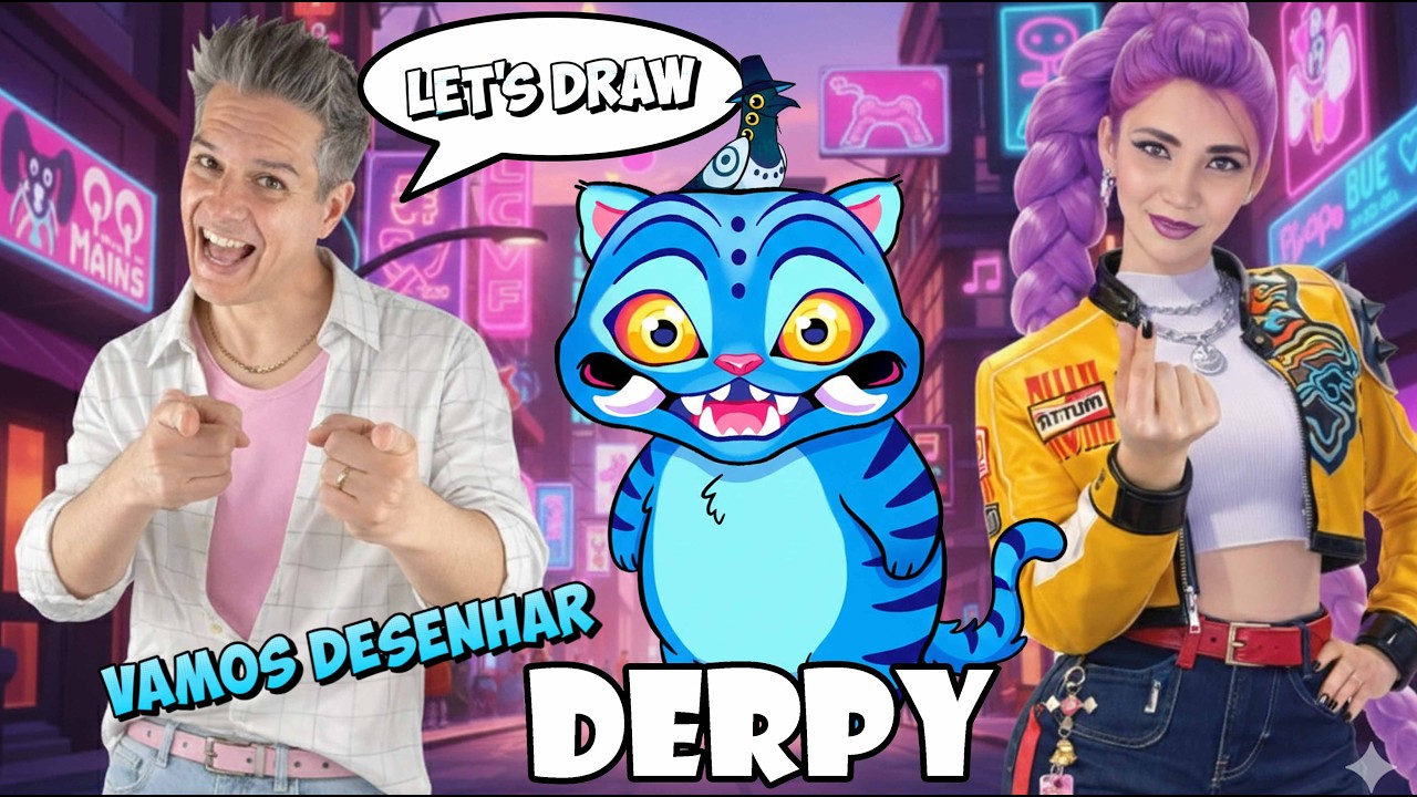 APRENDA A DESENHAR O DERPY DAS GUERREIRAS DO KPOP MUITO FÁCIL 😍 | PASSO A PASSO #derpytiger #cartoon