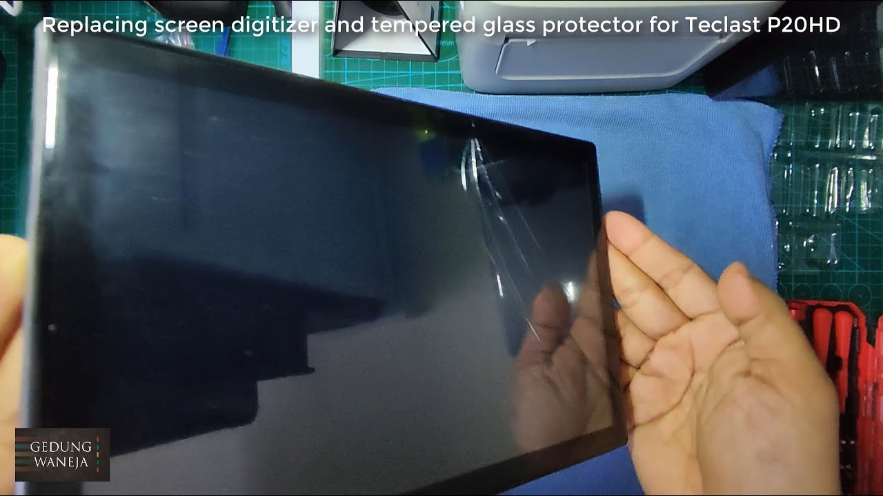 Replacing screen digitizer and tempered glass protector for Teclast P20HD