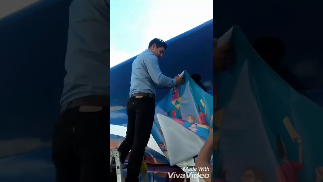 Instalación de vinil microperforado. Visart publicidad móvil