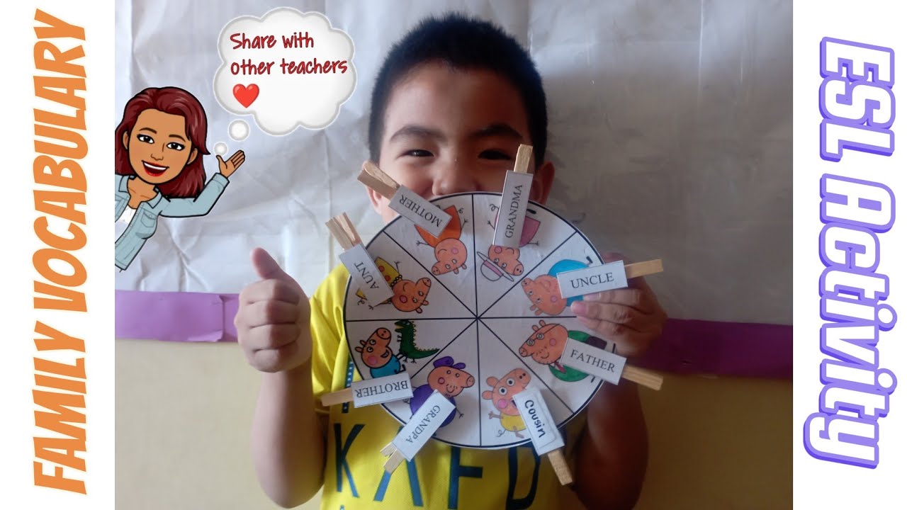 ESL Activity to teach Family Vocabulary to kindergarten (PDF to download)