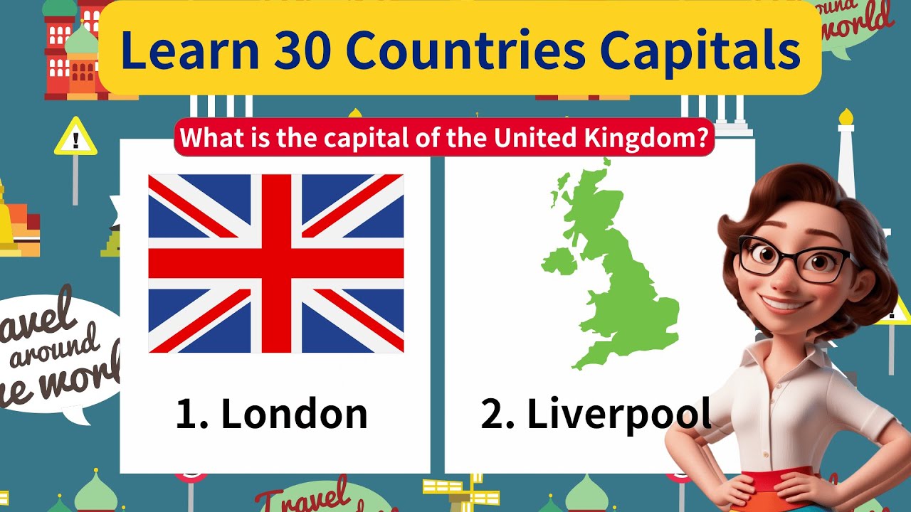 Explore the World: Learn 30 Countries, Capitals, Flags, and Landforms＃childreneducations #children