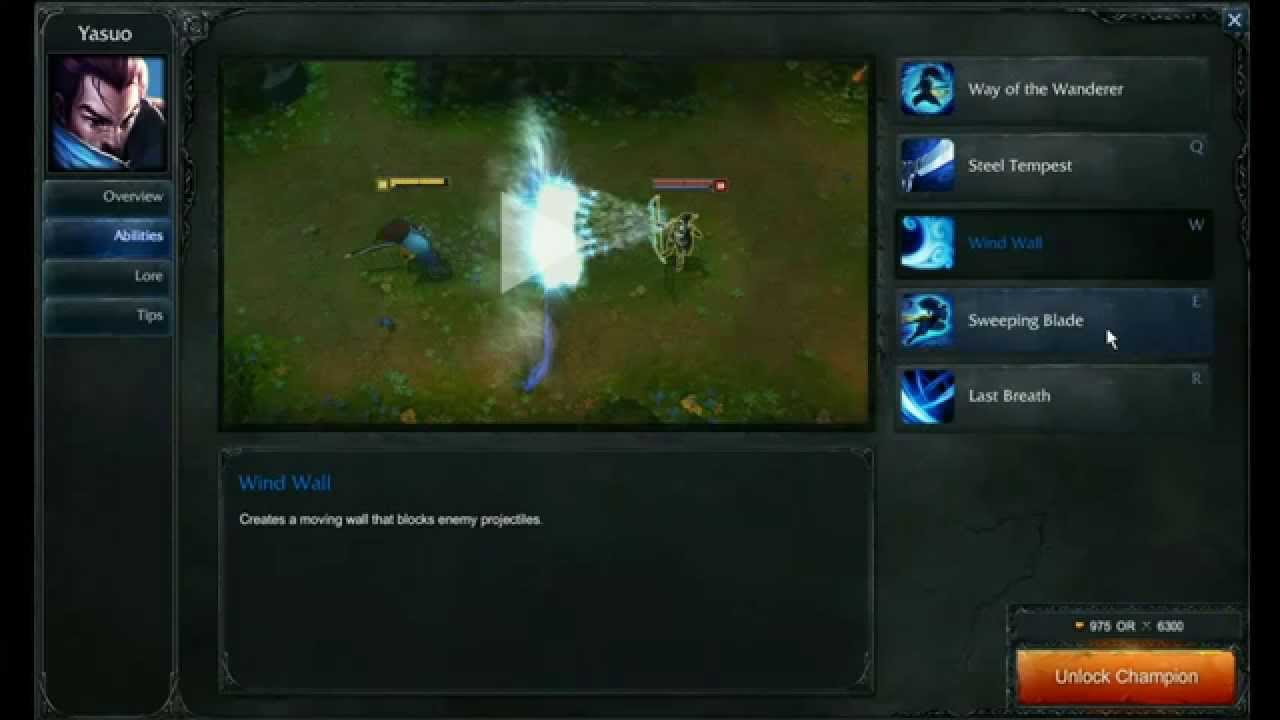 Yasuo abilities - League of Legends
