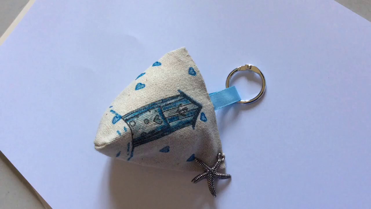 Tuto berlingot et encre sur tissus pour porte clés # 18