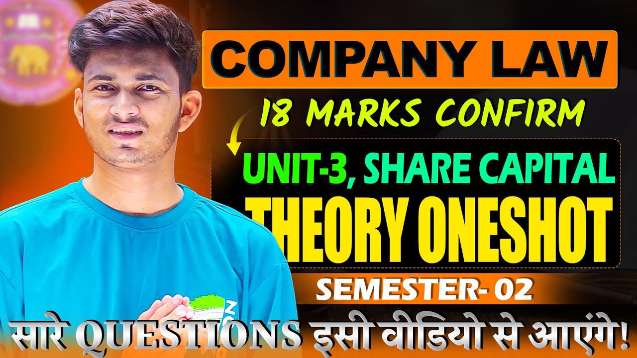 Unit 3 Company Law One-shot 2025 | Most Important Questions for Company Law 2025
