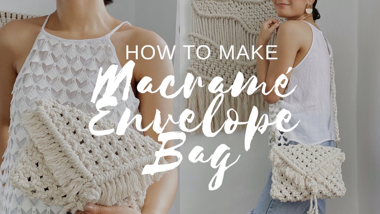 How to Make Macrame Bag (01 Envelope Bag) | Macrame Tutorial | Habit Made