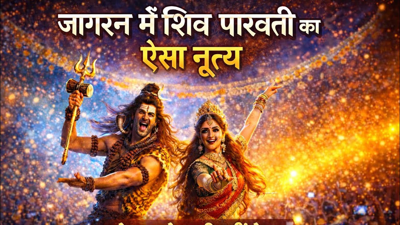 Jagran Me Shiv–Parvati Ka Zabardast Dance 🔱 | Aankhen Nahi Hategi 😲 #video 