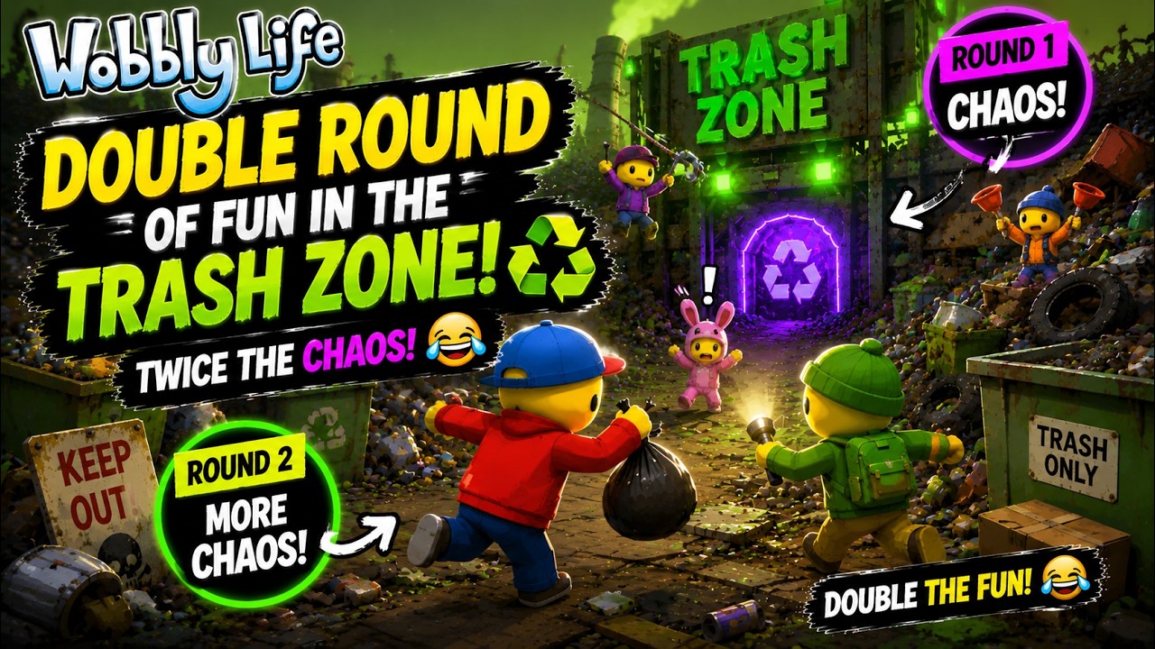 Wobbly Life – Double Round of Fun in the Trash Zone ♻️😂 | Twice the Chaos!