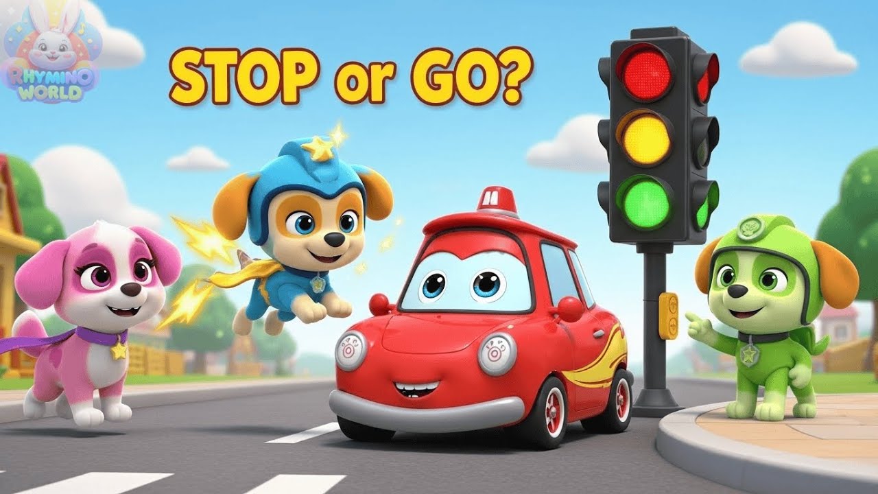 Stop or Go? 🚦 | Cute Traffic Light Song for Kids | Fun Learning Nursery Rhyme