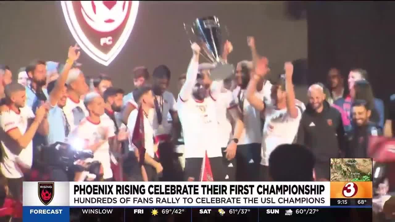 Phoenix Rising FC celebrate as the USL champions