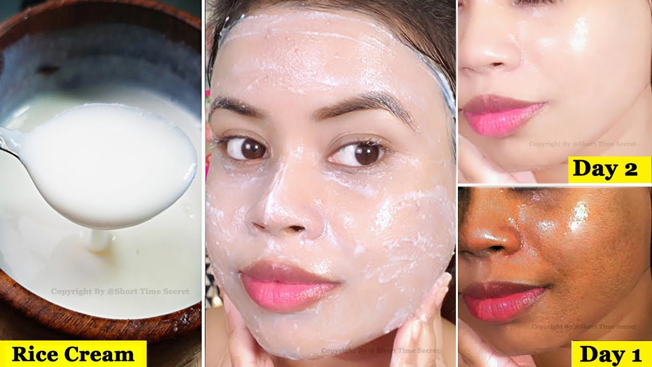 Korean Inspired DIY "Rice Cream Facial" - Look 10 years younger | Clear Tighten Glossy Skin
